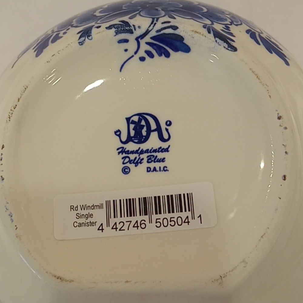 Delft Hand Painted Small Blue And White Canister - Picture 2 of 10